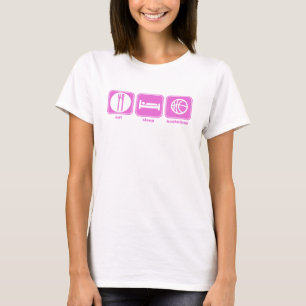 T-shirt mangez le rose de basket-ball de sommeil