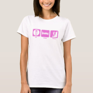 T-shirt mangez le rose de montée de sommeil