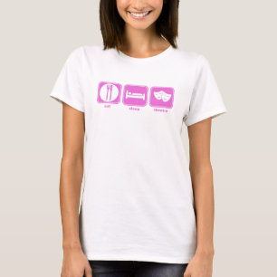 T-shirt mangez le rose de théâtre de sommeil