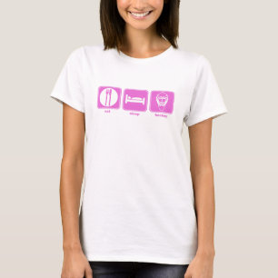 T-shirt mangez le rose d'hockey de sommeil
