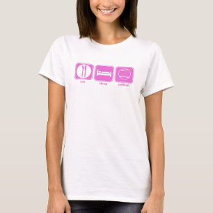 T-shirt mangez le rose du base-ball de sommeil
