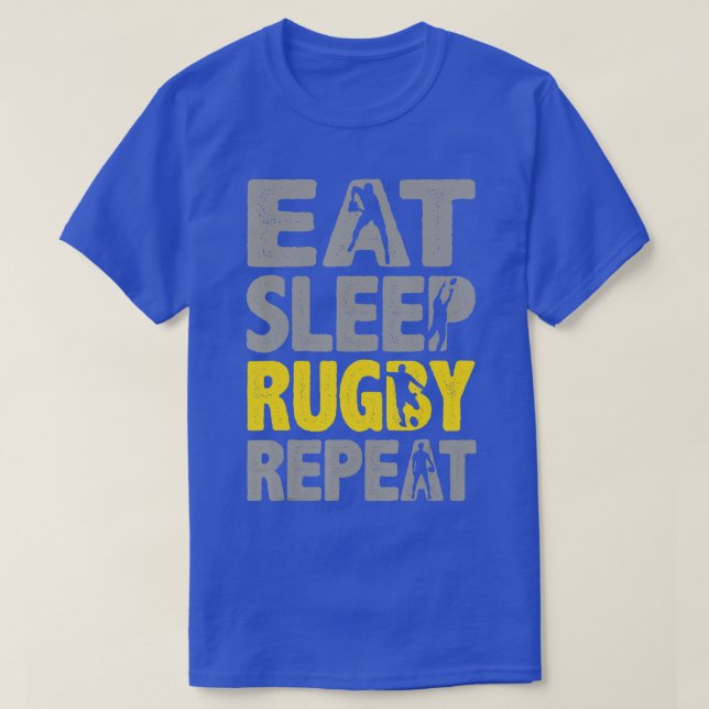 T-shirt Mangez le rugby du sommeil Répéter les cadeaux de  (Design devant)