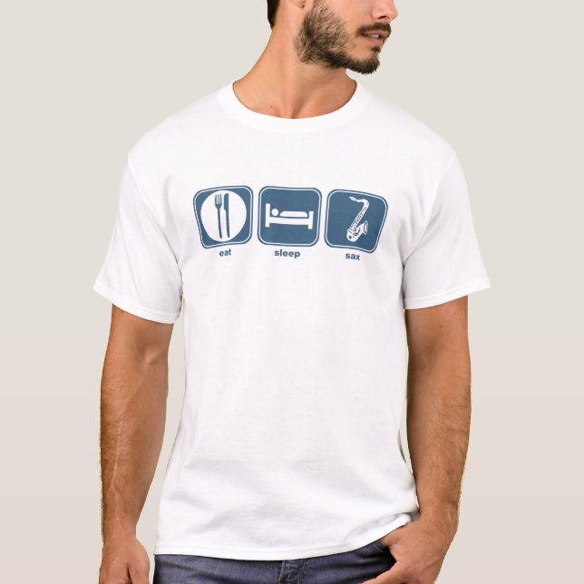 T-shirt mangez le saxo de sommeil (Devant)