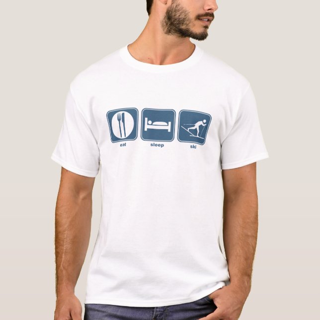 T-shirt mangez le ski de sommeil (Devant)