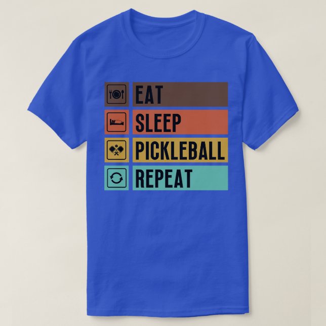 T-shirt Mangez le sleep Pickleball Répéter 4 (Design devant)