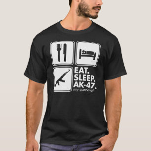 T-shirt Mangez le sommeil AK-47 - blanc