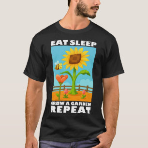 T-shirt Mangez Le Sommeil Augmenter Un Jardin Répéter Le S