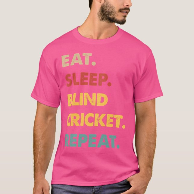 T-shirt Mangez le sommeil aveugle cricket répéter drôle Bl (Devant)