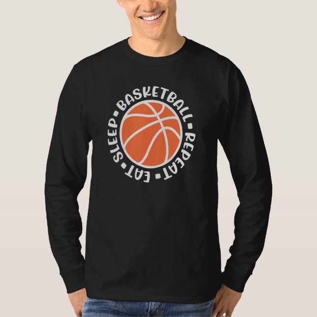 T-shirt Mangez Le Sommeil Basket Répétez Les Garçons Fille (Devant)