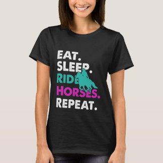 T-shirt Mangez le sommeil chevaux de course répéter mot ar