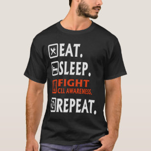 T-shirt Mangez le sommeil combattre Leucémie lymphocytaire