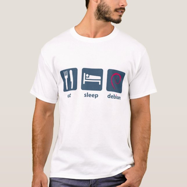 T-shirt Mangez le sommeil debian (Devant)
