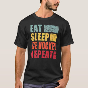 T-shirt Mangez le sommeil du hockey sur glace Répéter