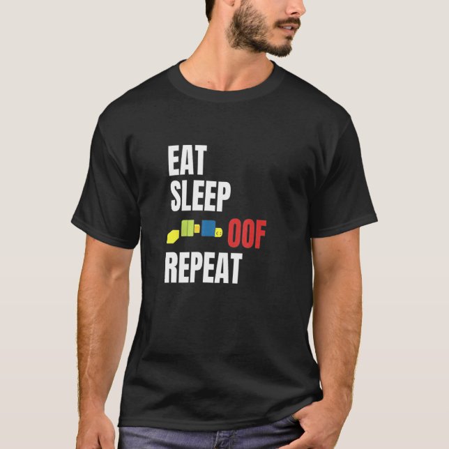 T-shirt Mangez le sommeil d'une idée de joueurs de mème ré (Devant)