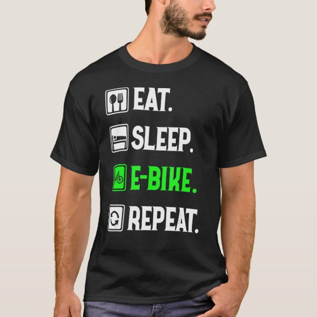 T-shirt Mangez Le Sommeil E-Vélo Répéter, L'Amour À E-Vélo (Devant)