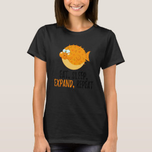 T-shirt Mangez le sommeil Élargir Répétez le poisson-globe