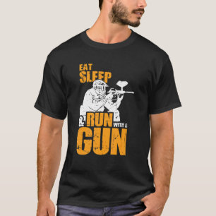 T-shirt Mangez Le Sommeil Et Courez Avec Un Paintball D'Ar