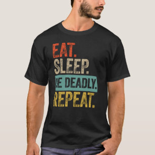 T-shirt Mangez le sommeil être mortel répéter rétro vintag