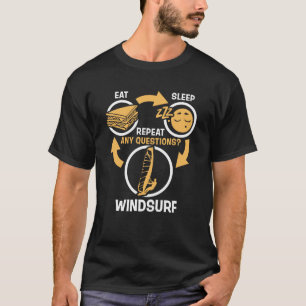 T-shirt Mangez le sommeil font de la planche à voile