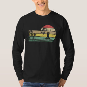 T-shirt Mangez le sommeil froid Répéter la pêche sur glace