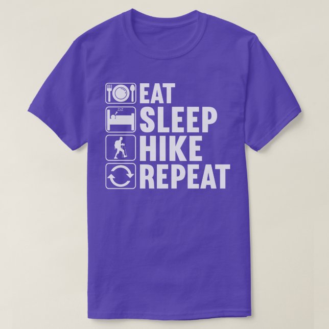 T-shirt Mangez le sommeil Hike Répéter 1 (Design devant)