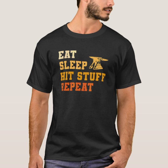 T-shirt Mangez Le Sommeil Hit Stuff Répéter Pour 1 (Devant)