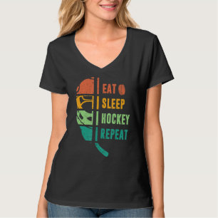 T-shirt Mangez le sommeil Hockey Répéter Hockey sur glace 