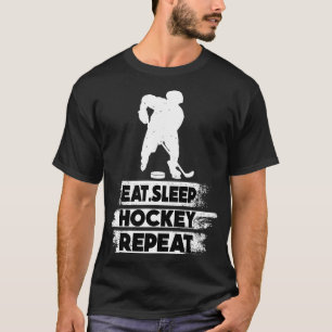 T-shirt Mangez le sommeil Hockey sur glace Répéter 3