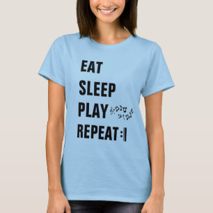 T-shirt Mangez le sommeil Jouer à répétition-hashtag Music