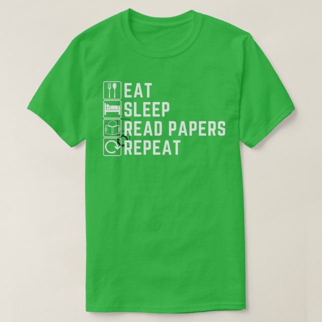 T-shirt Mangez le sommeil Lire les documents Répéter 1 (Design devant)