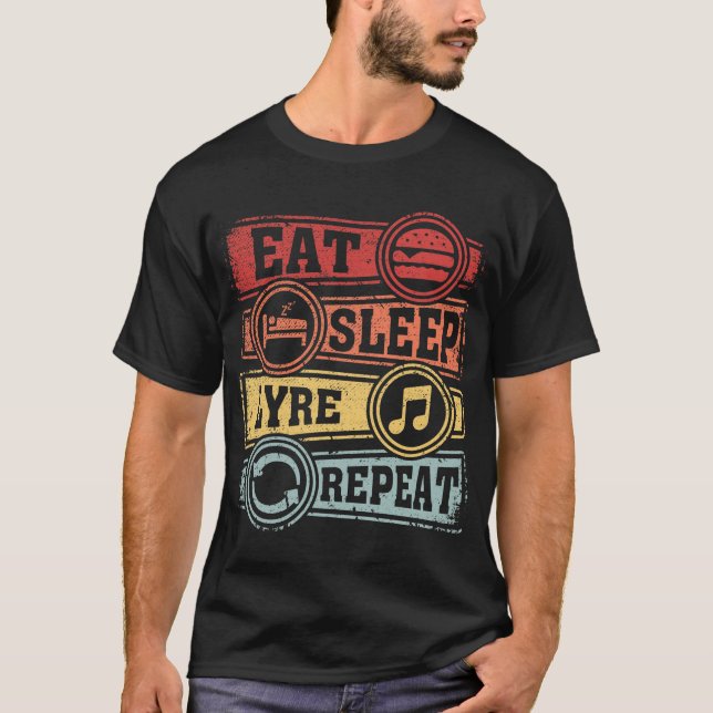 T-shirt Mangez le sommeil Lyre Répéter (Devant)