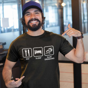 T-shirt Mangez le sommeil massacrent des dragons