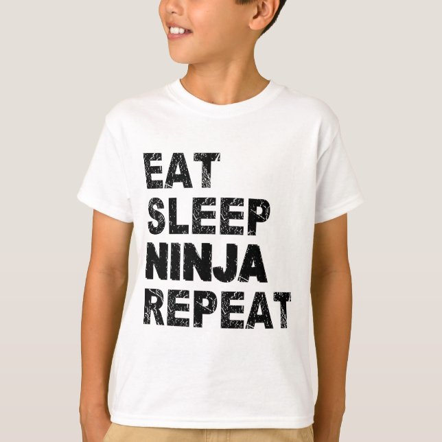 T-shirt Mangez le sommeil Ninja Répéter (Devant)