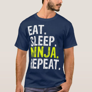 T-shirt Mangez le sommeil Ninja Répéter le cadeau (2)