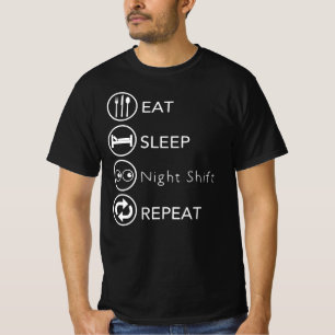 T-shirt Mangez le sommeil nocturne Maj Répéter