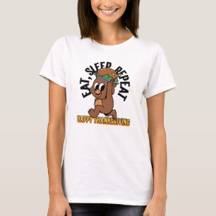 T-shirt Mangez le sommeil Répéter le Bon thanksgiving Tee