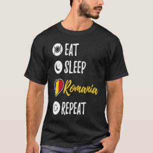 T-shirt Mangez le sommeil Roumanie Répéter