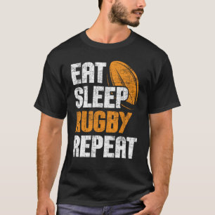 T-shirt Mangez le sommeil Rugby Répéter le rugby Joueur Co