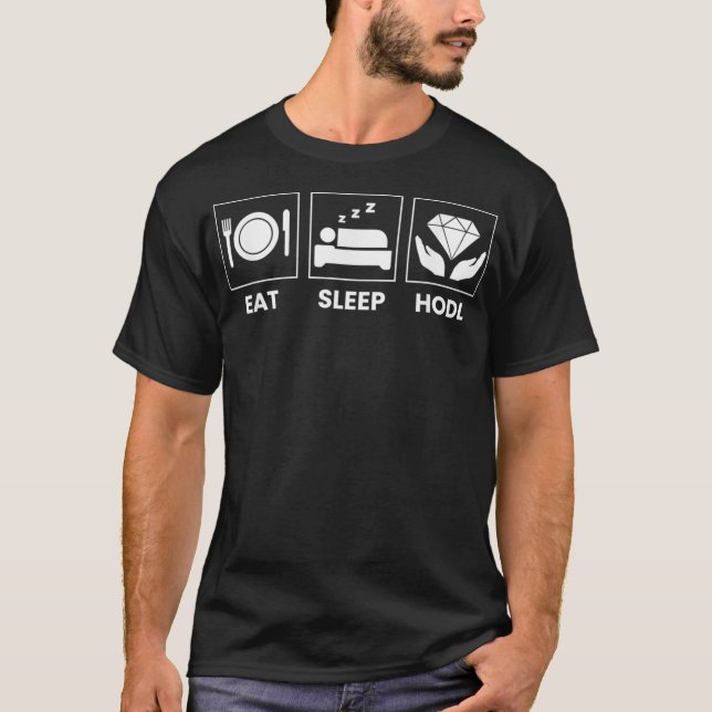 T-shirt Mangez le sommeil tenir drôle Crypto monnaie mème  (Devant)