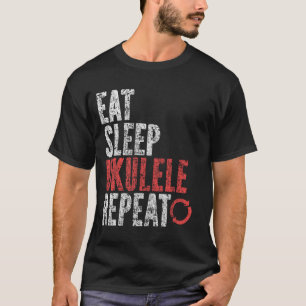 T-shirt Mangez le sommeil Ukulele Répéter