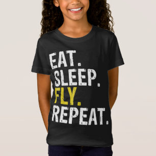 T-Shirt Mangez le sommeil Vol Répéter le cadeau du pilot