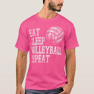 T-shirt Mangez Le Sommeil Volleyball Répéter Joueur Drôle