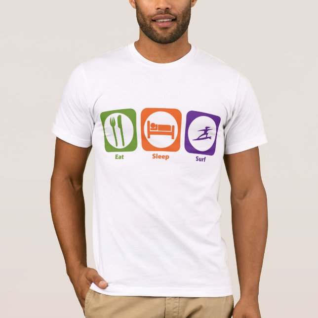 T-shirt Mangez le surf de sommeil (Devant)