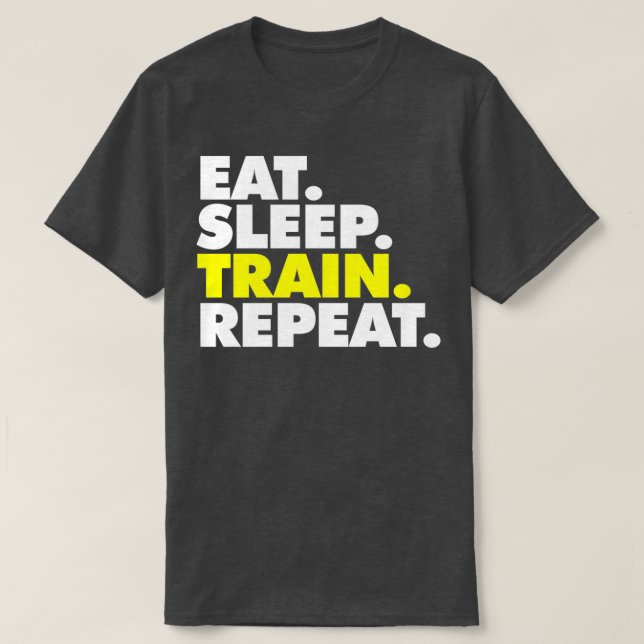 T-shirt Mangez le train de sommeil 4 (Design devant)