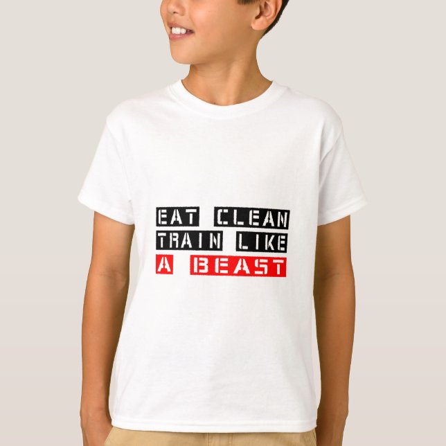 T-shirt Mangez le train propre comme une bête (Devant)