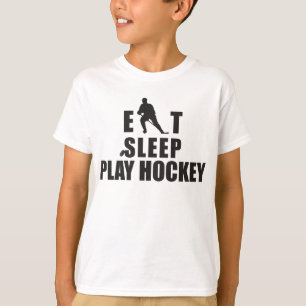 T-shirt Mangez les enfants d'hockey de jeu de sommeil