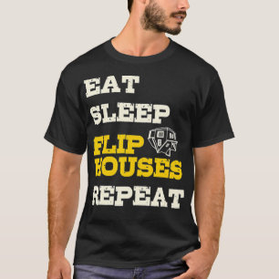 T-shirt Mangez Les Maisons De Retournement De Sommeil Rép