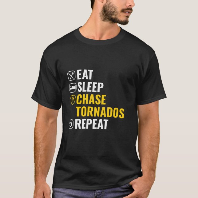 T-shirt Mangez les tornades de la chasse du sommeil Répéte (Devant)