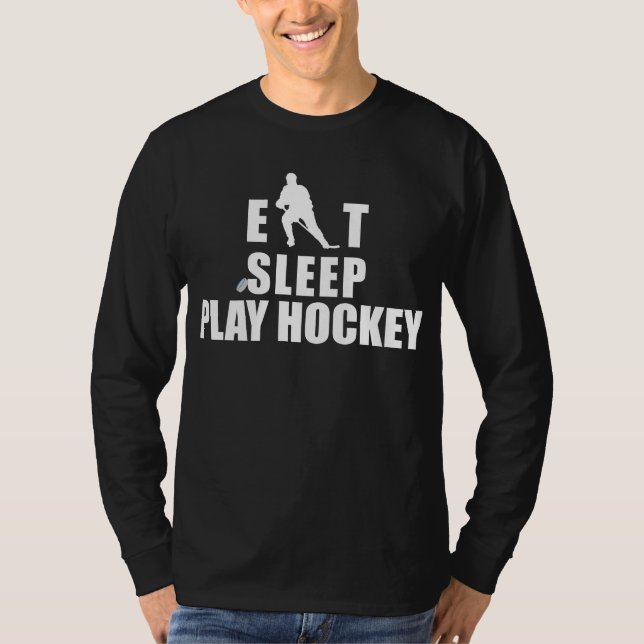 T-shirt Mangez l'hockey de jeu de sommeil (Devant)