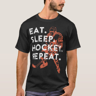 T-shirt mangez l'hockey de répétition d'hockey de sommei